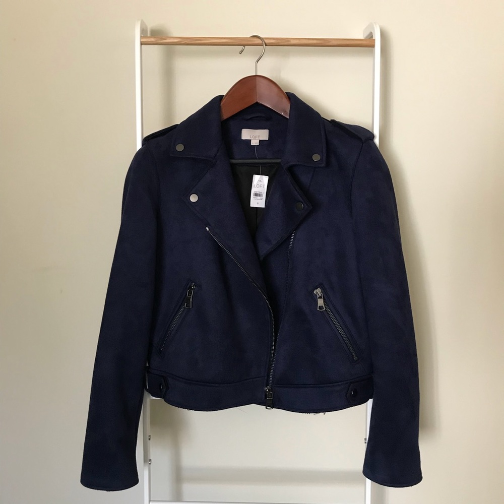 LOFT Faux Suede Motorcycle Jacket SZ 8
